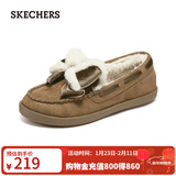 斯凯奇（Skechers）女鞋温柔小香风奶贝鞋加绒乐福鞋单鞋蝴蝶结豆豆鞋169013 栗色/CSNT 37