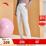 安踏（ANTA）灵动裤 | 直筒裤女春季新款针织卫裤跑步黑色运动长裤子162517312 凯旋灰-2 L (女170)