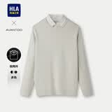 HLA海澜之家长袖针织衫男保暖气质假两件毛衣冬季男