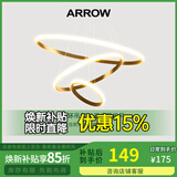 箭（ARROW）箭牌照明 吊灯LED餐厅灯北欧后现代卧室吧台简约中山灯具现代简约 【金色】三环60瓦三色调光