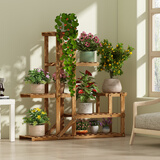 安尔雅松木花架子客厅阳台多肉植物多层组装花台现代简约置物架花摆架