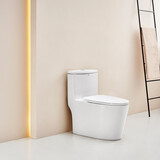 安华座便马桶家用虹吸式普通坐便器大口径防臭坐厕NL15001AL 400坑距