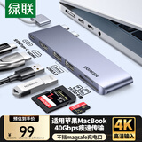 绿联Type-C扩展坞直插款拓展坞多USB适用MacBook Pro/Air笔记本M3/M4雷电4K60Hz转换HDMI转接头电脑