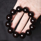 紫辰檀 印度小叶紫檀手串108颗男女小满金星高密度老料檀木文玩佛珠项链 金星小叶紫檀手串12颗20mm男款