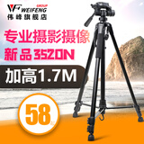 伟峰WT-3520N 数码相机/微单反碳素钢轻便三脚架 摄影摄像手机直播 户外夜钓鱼投影仪落地支架2026款