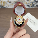 「梦窗」足银9999描金珐琅彩纯银戒指新中式国风指环高级感送礼物 珐琅彩足银戒指  证书+礼盒 约4.8克