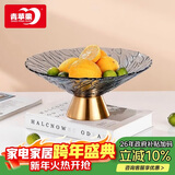 青苹果新年礼物轻奢风水果盘客厅家用托盘大气糖果零食摆件10英寸