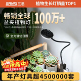三思京东集采JC系列植物补光灯仿太阳全光谱 全光谱植物灯盆夹灯-12W