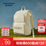 斯凯奇（Skechers）男女同款196家族双肩包电脑包学生经典百搭简约高中书包旅行背包 浅沙黄色/01LU 20-30升