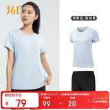 361°跑步运动套装女士夏季衣服新款休闲短袖短裤两件套662414001H-5