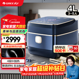 大松格力【董姐同款】铸铁电饭煲真0涂层电饭锅4-5-6人 黑金赤焰釜铁锅家用压力电饭煲4L IH加热 4015C