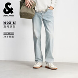 杰克·琼斯（JACK&JONES）男装四季恒温弹力柔软舒适903直筒牛仔裤男潮流新款裤子品牌男裤 E40浅牛仔蓝 31 175 W31/L30