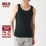 MUJI男式 无缝罗纹编织背心 2件装 内衣家居服 FA01CC3S 黑色 M