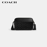 蔻驰（COACH）【品牌直供】男士GRAHAM单肩斜挎相机包黑灰老花CV921礼物送男友