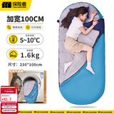 探险者（TAN XIAN ZHE）户外睡袋成人加厚加大加宽室内午休露营酒店隔脏睡袋防寒秋冬季 【加宽无束缚5~10℃】浅蓝1.6KG