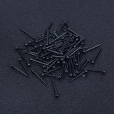 尚戈（SHANGGE）实用耳棒约100根耳钉不易过敏塑料火柴头耳针礼物女防堵耳钉 圆头黑色100根(10小包)