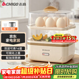 志高（CHIGO）煮蛋器蒸蛋器 电蒸锅双层多功能早餐蒸煮一体机2-3人 小型鸡蛋羹神器一人用高温自动断电2025款204