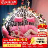 乐系（LEXI） 吊椅双人鸟巢秋千吊篮家用室内阳台吊兰户外吊床藤椅摇篮椅躺椅 双人白色细藤特大号 静音款