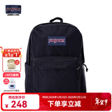 JANSPORT杰斯伯书包轻便双肩包男女旅行包简约背包电脑包学生校园 4QUE008爵士黑-侧袋+隔层