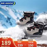 江博士学步鞋运动鞋冬季男女童加绒保暖雪地靴B14244W028黑/米/蓝24