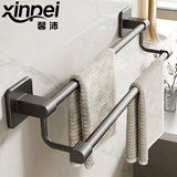 馨沛毛巾架免打孔卫生间浴室架子置物架厕所毛巾挂杆厨房玻璃强力收纳