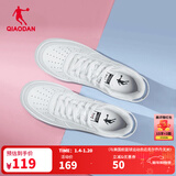 乔丹男鞋板鞋革面小白鞋女鞋空军一号厚底增高情侣休闲运动鞋本命年 女-白色【店长推荐】 37