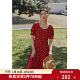 独束大码女装法式小翻领连衣裙女夏季新款遮肉显瘦雪纺裙子 方领 3XL （尺码：5）