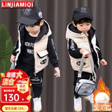 邻家米其男童套装冬装加绒加厚三件套1-6岁宝宝儿童装3冬季4男孩5小孩衣服 XT6726（马甲+卫衣+裤子）-白色 110 码/身高95-105cm（3-4岁）