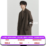 伯爵卓尔羊毛双面呢大衣男中长款2024秋冬新款通勤男装呢子外套 粘土棕 L (175)