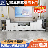 木奉堂电视柜茶几组合落地简约小户型欧式轻奢储物柜加高款组合简易地柜 300高级灰组合180柜+左右边柜