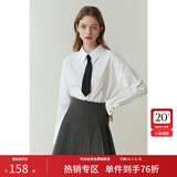 范思蓝恩23FS11193 学院风减龄百褶短裙女春秋季高腰a字半身裙子 高级灰 S