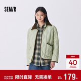 森马（Semir）羽绒服女中长款轻薄拼接灯芯绒翻领2024冬季三防外套109724113004