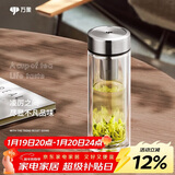 万象（WANXIANG）双层玻璃杯V49RL商务办公钛银色礼盒装带滤网泡茶杯情侣便携水杯