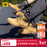 卡特（CAT）中帮大黄靴马丁靴男鞋经典款牛皮户外透气工装靴子男Ealing2.0 黄色P110973 37