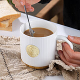 传旗陶瓷马克杯咖啡牛奶早餐杯 办公水杯子男女茶杯 白色430ml