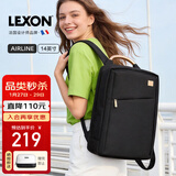 乐上（LEXON）时尚轻便双肩包女14英寸商务笔记本电脑包简约书包旅行包梦幻黑