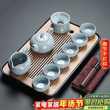 初伍汝窑茶具套装户外便携式旅行茶壶茶杯高档旅游车载露营礼品定制