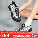 骆驼（CAMEL）丑萌登山鞋女时尚撞色户外休闲鞋 L24M076602 米/银/黑 36