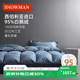 斯诺曼加厚高档100支进口95%白鹅绒被羽绒被芯冬被子1.5*2.1m充850g蓝色