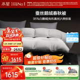 水星家纺羽绒被95%白鹅绒被子冬季加厚四季被芯双人羽绒被220×240cm-950g