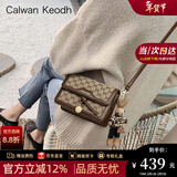 CALWAN KEODH包包女包新款2025斜挎包单肩包轻奢百搭时尚生日礼物送女友老婆 【咖啡色】高档时髦复古小方包实用走心女生闺蜜