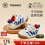 泰兰尼斯秋冬季新款学步鞋婴儿加绒防踢防滑新年面包鞋男女宝宝机能童鞋 白/蓝 秋季网布 26 鞋内长16.5cm适合脚长15.5