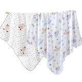 棉加加（Cotton++）2条婴儿包单春秋冬夏新生儿纯棉a类宝宝包巾抱被空调房待产包裹 夹棉喵趣+单层浣熊【1厚1薄】 85*85cm【产房必备】