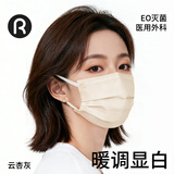 润米生物一次性医用外科口罩灭菌级高颜值个性保暖防风独立装【云杏灰】
