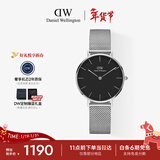 丹尼尔惠灵顿（DanielWellington）DW女士手表椭圆腕表小众轻奢石英压纹皮表带欧美表新年送女友礼物