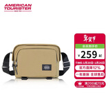 美旅单肩斜挎包时尚休闲通勤挎包旅行包腰包NM2 卡其色