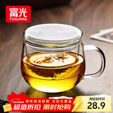 富光花茶杯透明茶杯内胆茶水分离杯办公室玻璃杯子水杯350ml