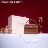 CHARLES&KEITH鳄鱼纹凯莉包手提斜挎婚包包女包生日礼物新年礼物CK2-50270880-1 Chocolate Croco巧克力鳄鱼纹色（新色） S