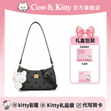 COW&KITTY正品凯蒂猫2025年新款百搭学生女士单肩包休闲斜挎包女士生日礼物 黑色【挂件礼盒礼袋】