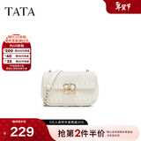 他她（TATA）菱格小方包女包包气质通勤链条单肩包斜挎包新款X3257BX4 米色 F